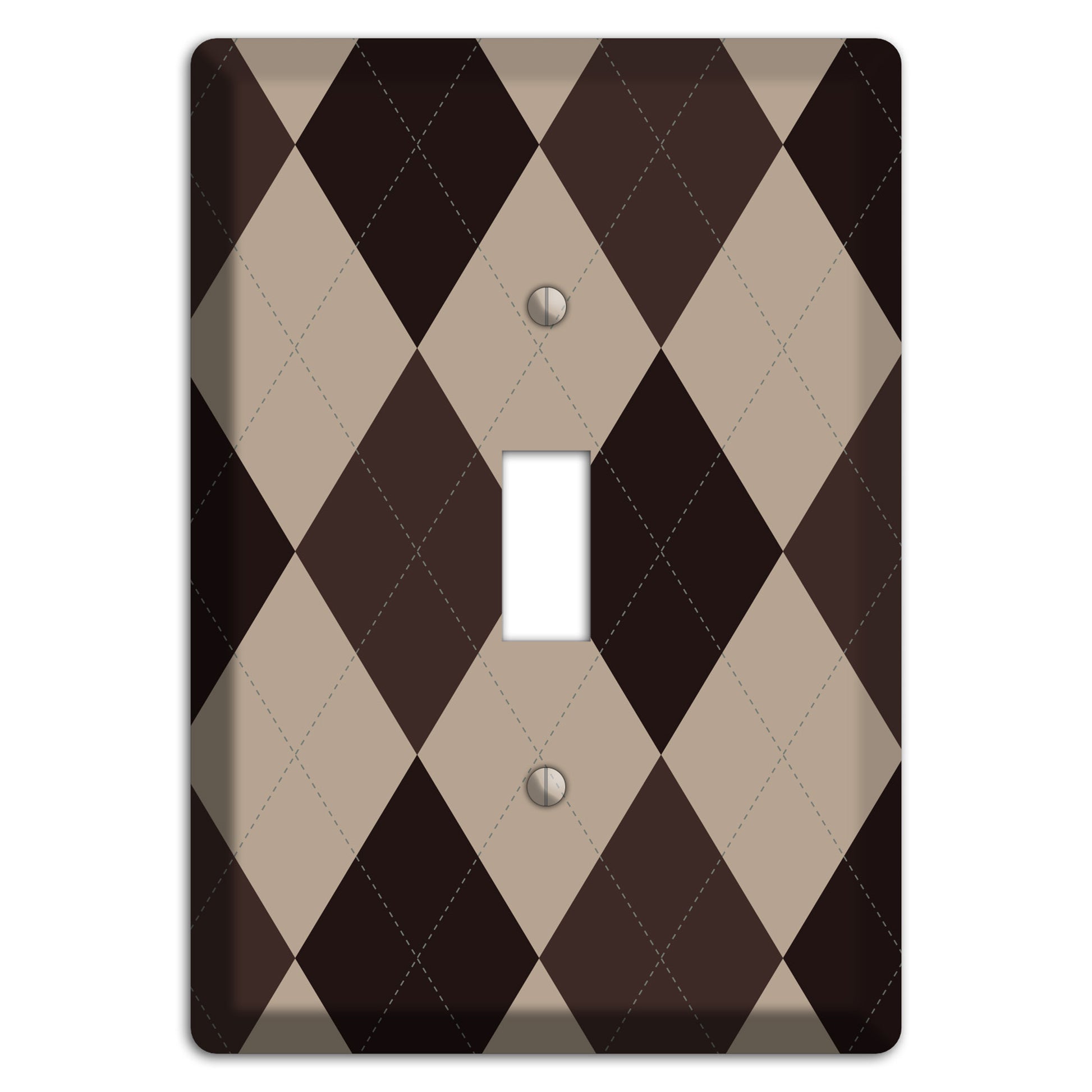 Brown and Beige Argyle Cover Plates