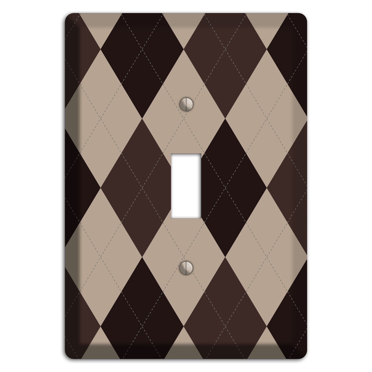 Brown and Beige Argyle Cover Plates