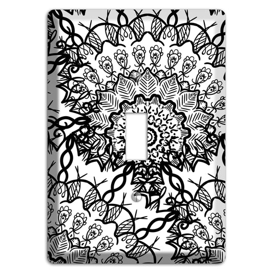 Mandala Black and White Style P Cover Plates Cover Plates