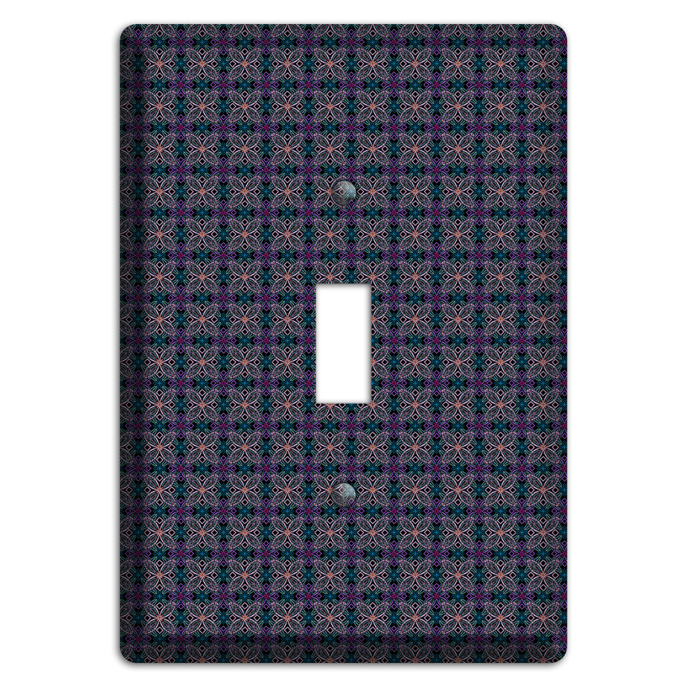 Purple and Green Tiled Floral Foulard Cover Plates
