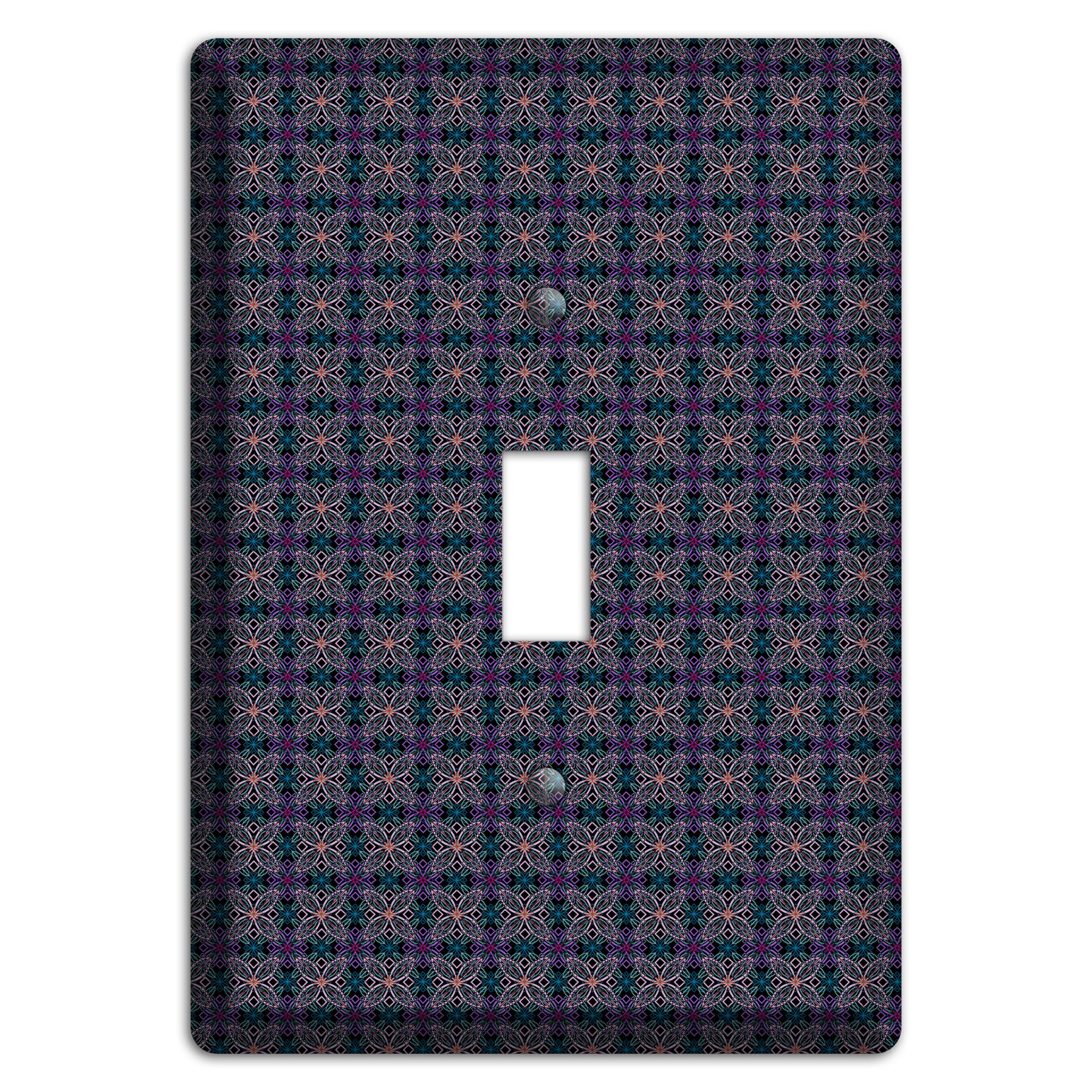 Purple and Green Tiled Floral Foulard Cover Plates
