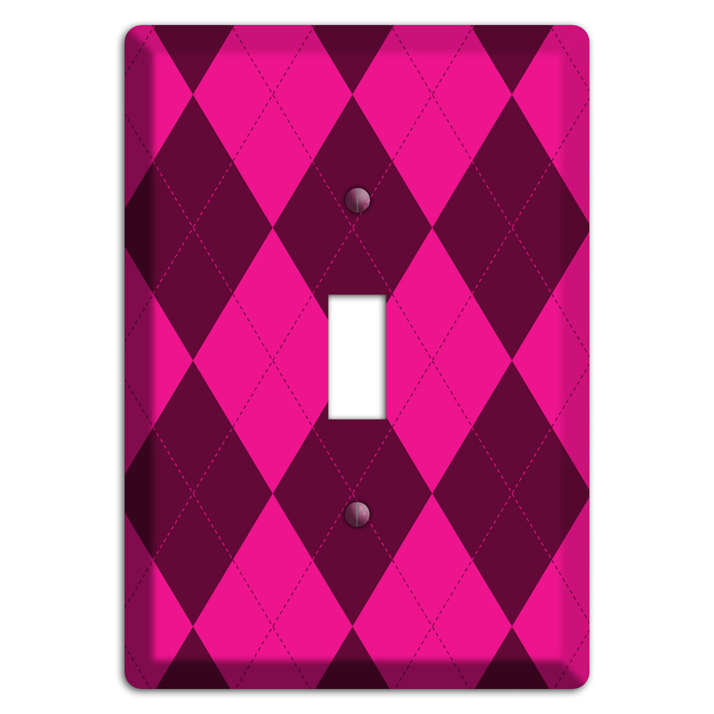 Fuschia Argyle Cover Plates