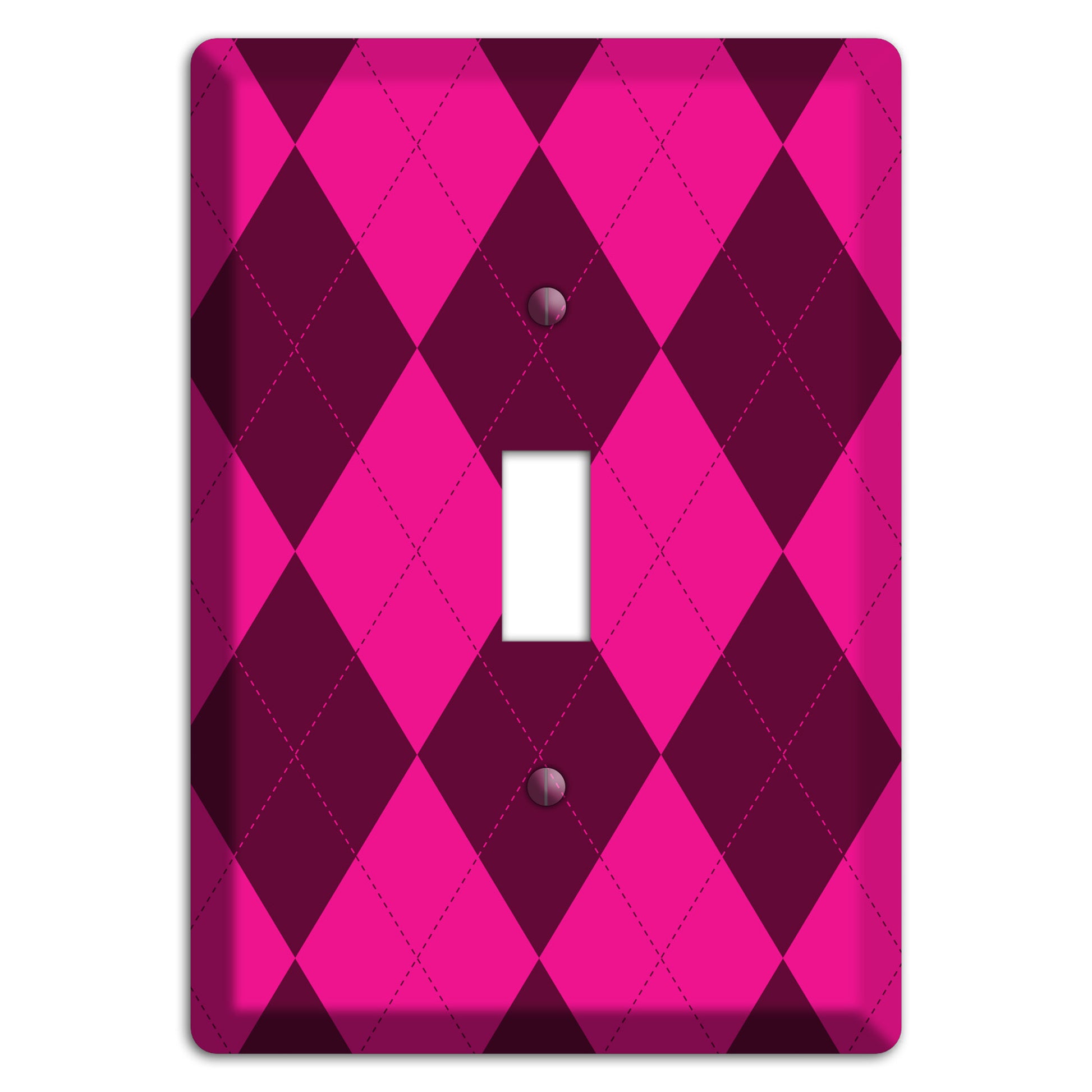 Fuschia Argyle Cover Plates