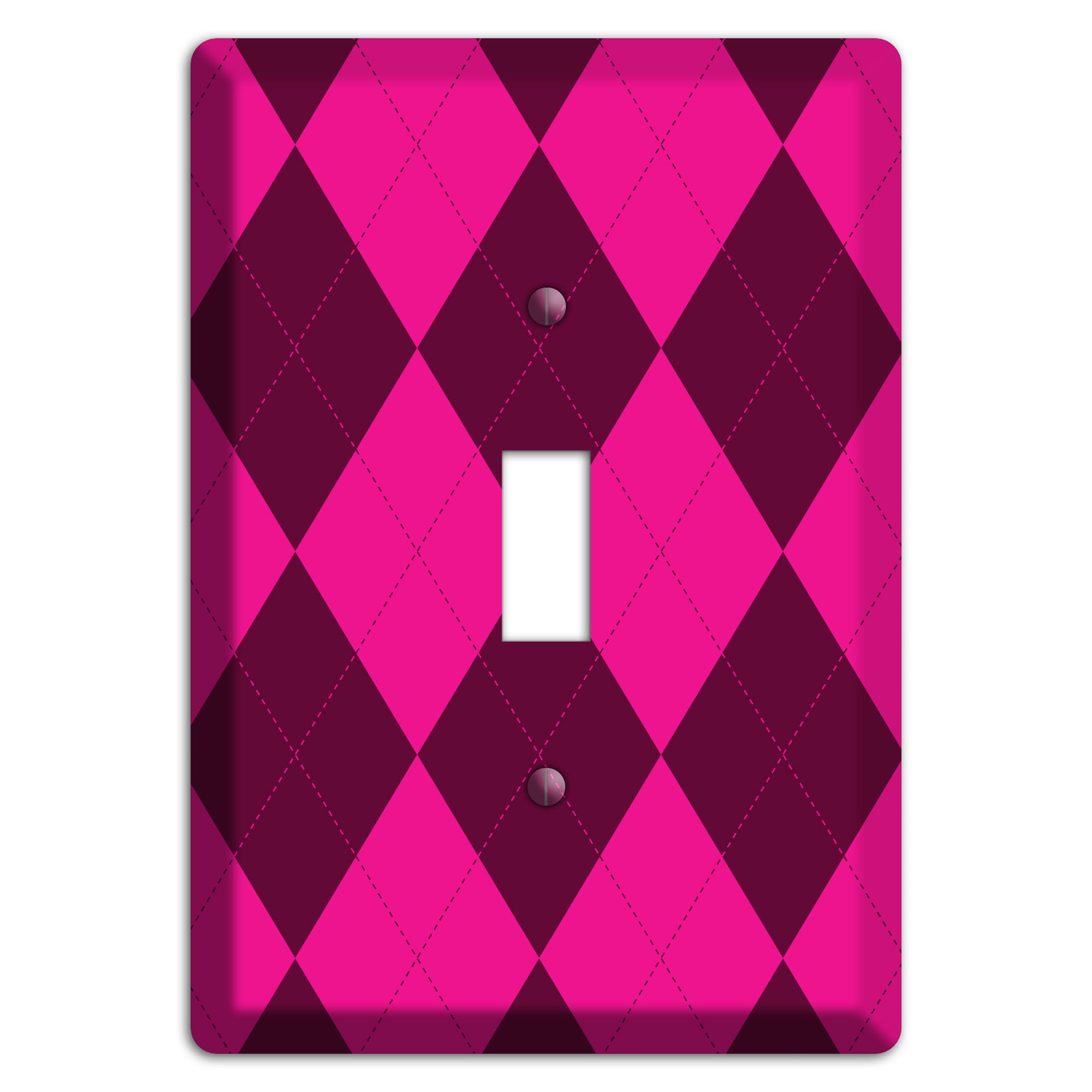 Fuschia Argyle Cover Plates