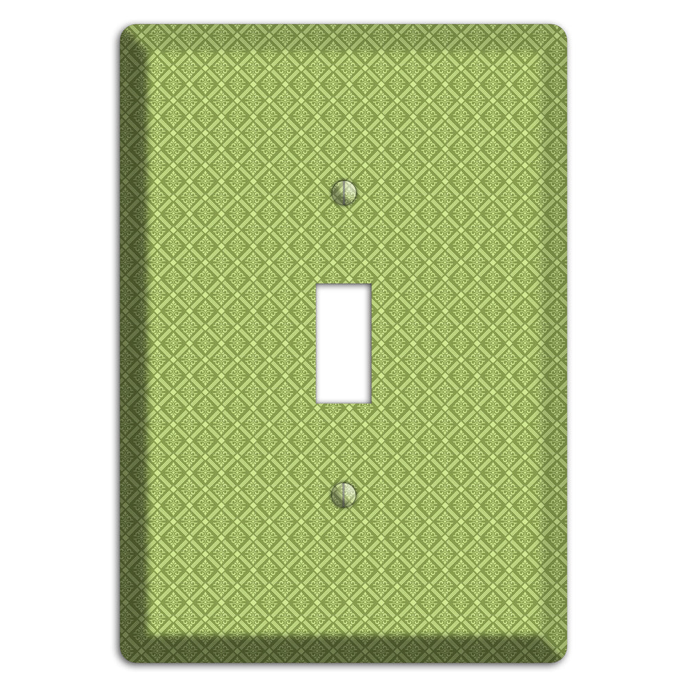 Small Green Damask Diamonds Cover Plates