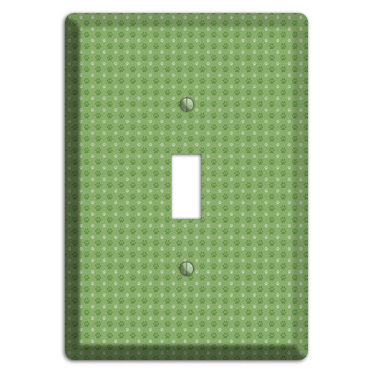 Green Paw Prints Cover Plates