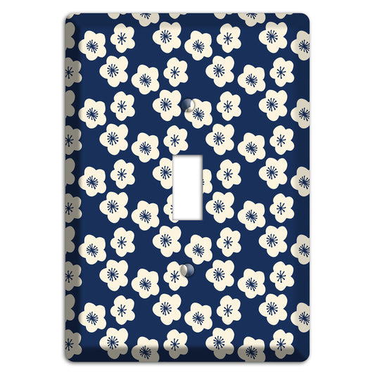 Navy Blossoms Cover Plates