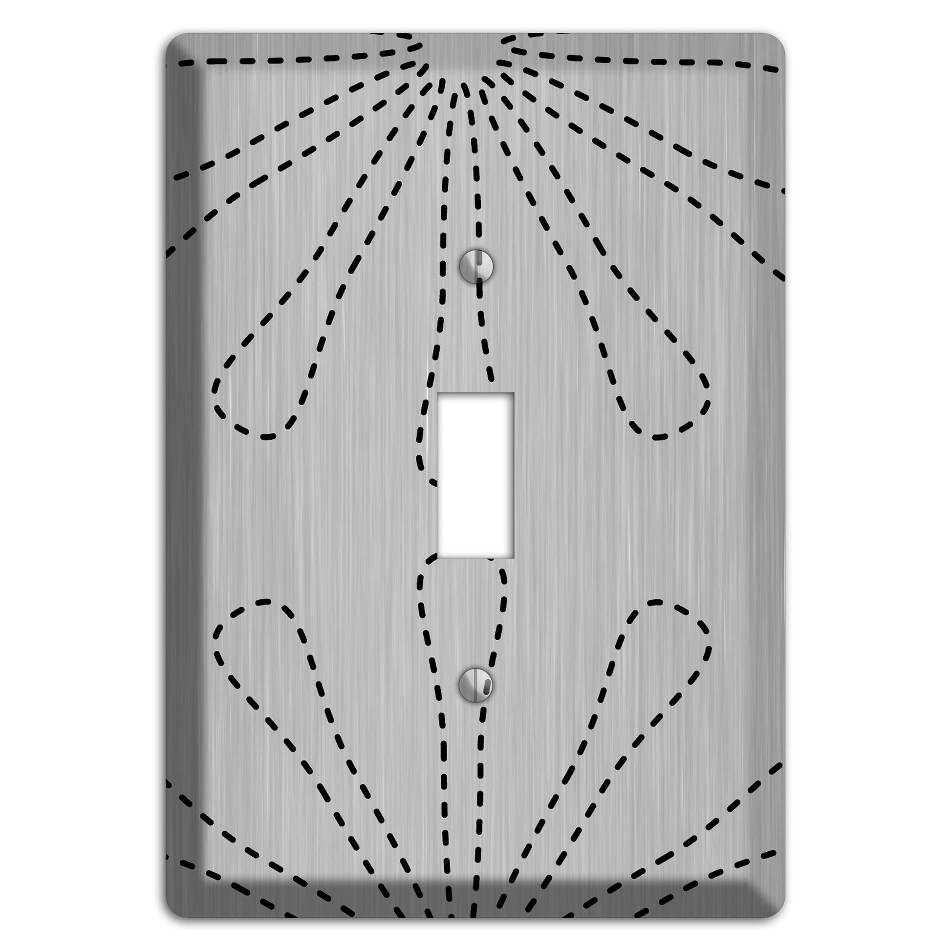 Retro Stipple Floral  Stainless Cover Plates