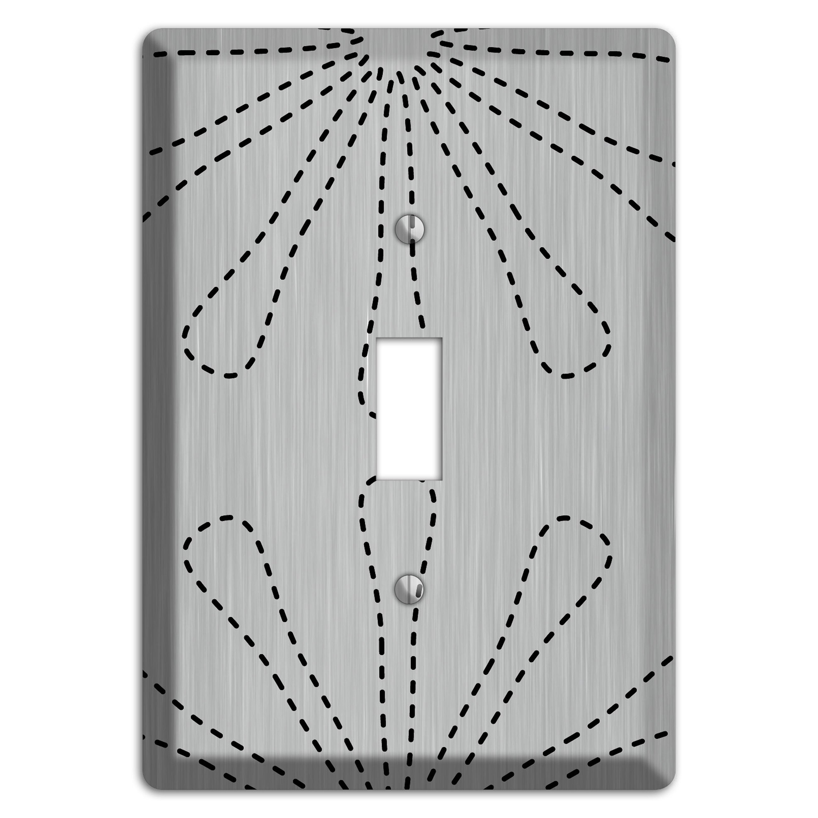 Retro Stipple Floral  Stainless Cover Plates