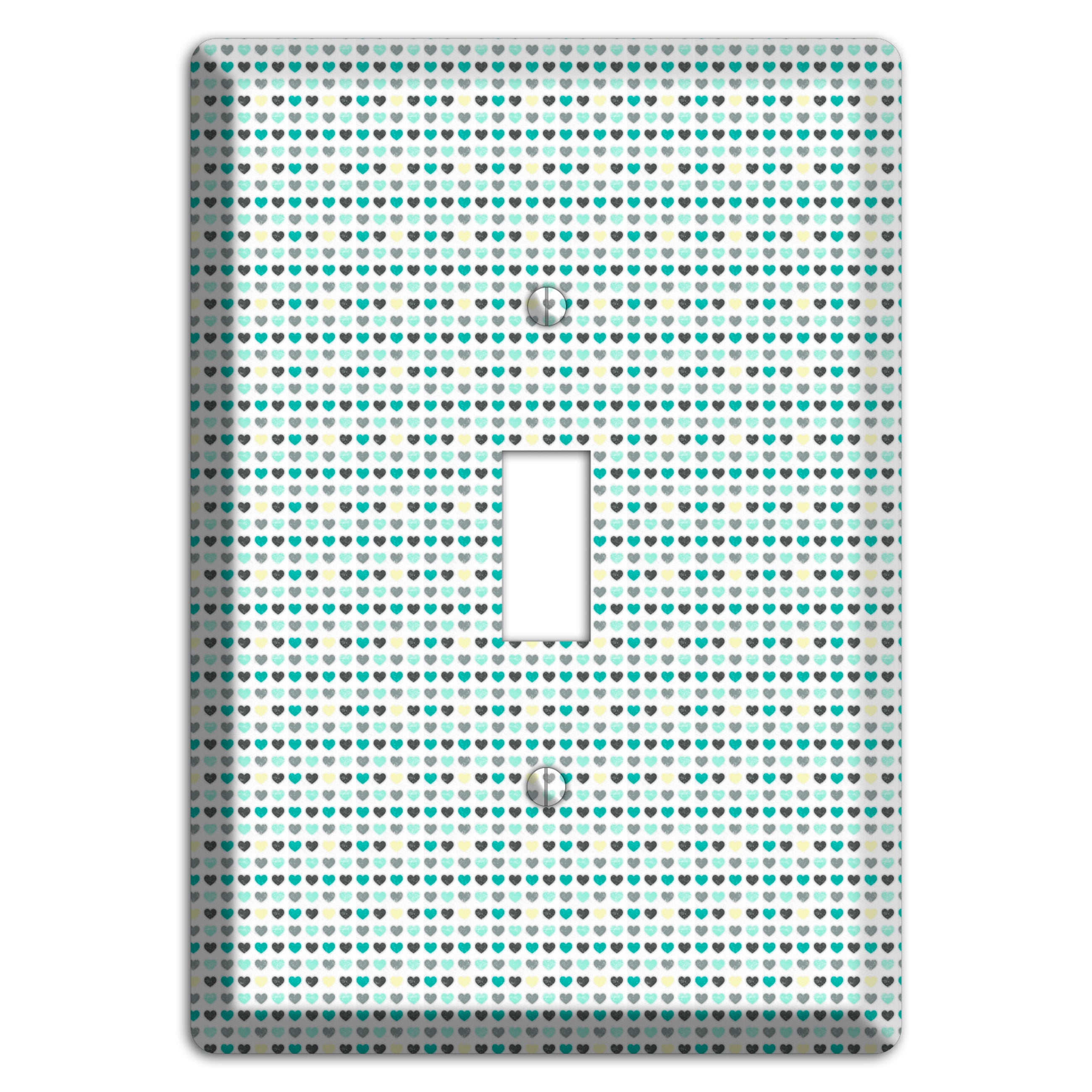 Multi Teal Grey Yellow Optical Hearts Cover Plates