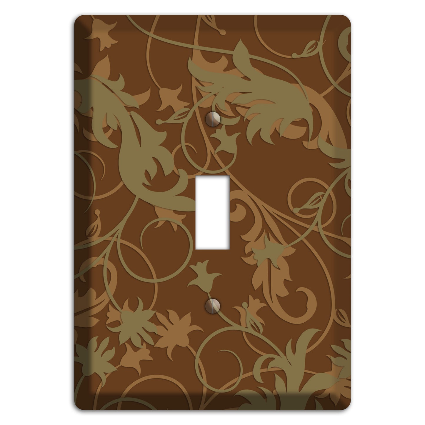 Brown and Olive Victorian Sprig Cover Plates