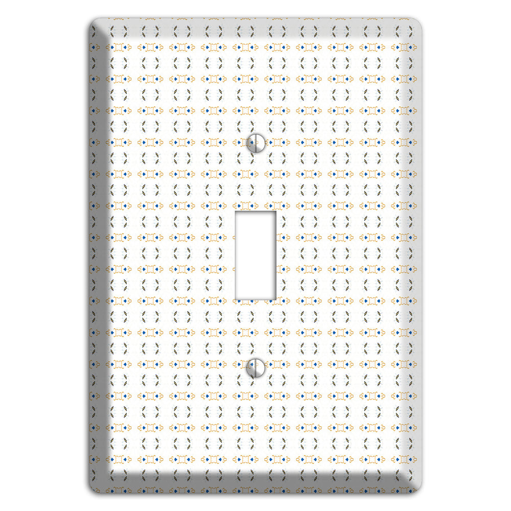 White with Grey and Olive Simple Geometric Cover Plates