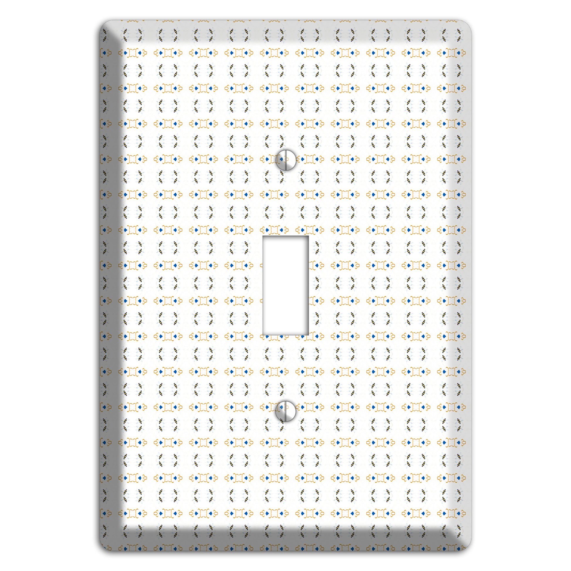 White with Grey and Olive Simple Geometric Cover Plates