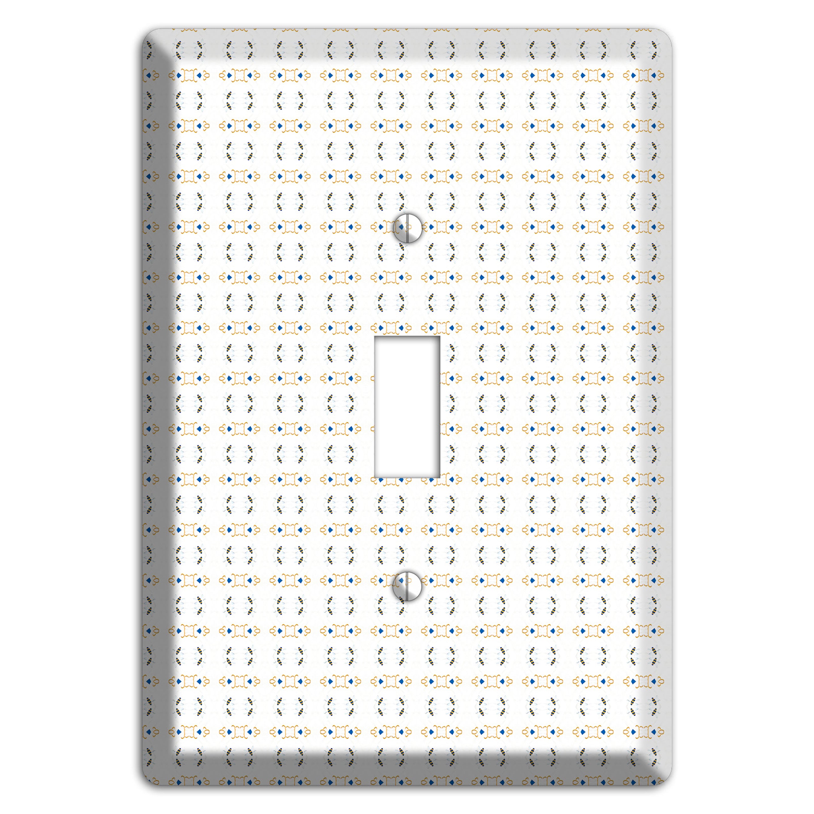 White with Grey and Olive Simple Geometric Cover Plates