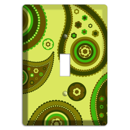 Bright Green Paisley Cover Plates
