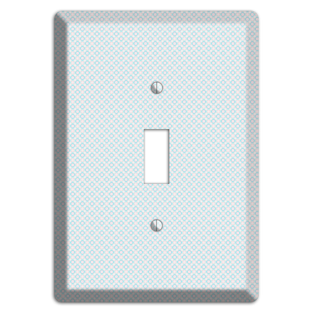White with Light Blue Tiny Arabesque Cover Plates