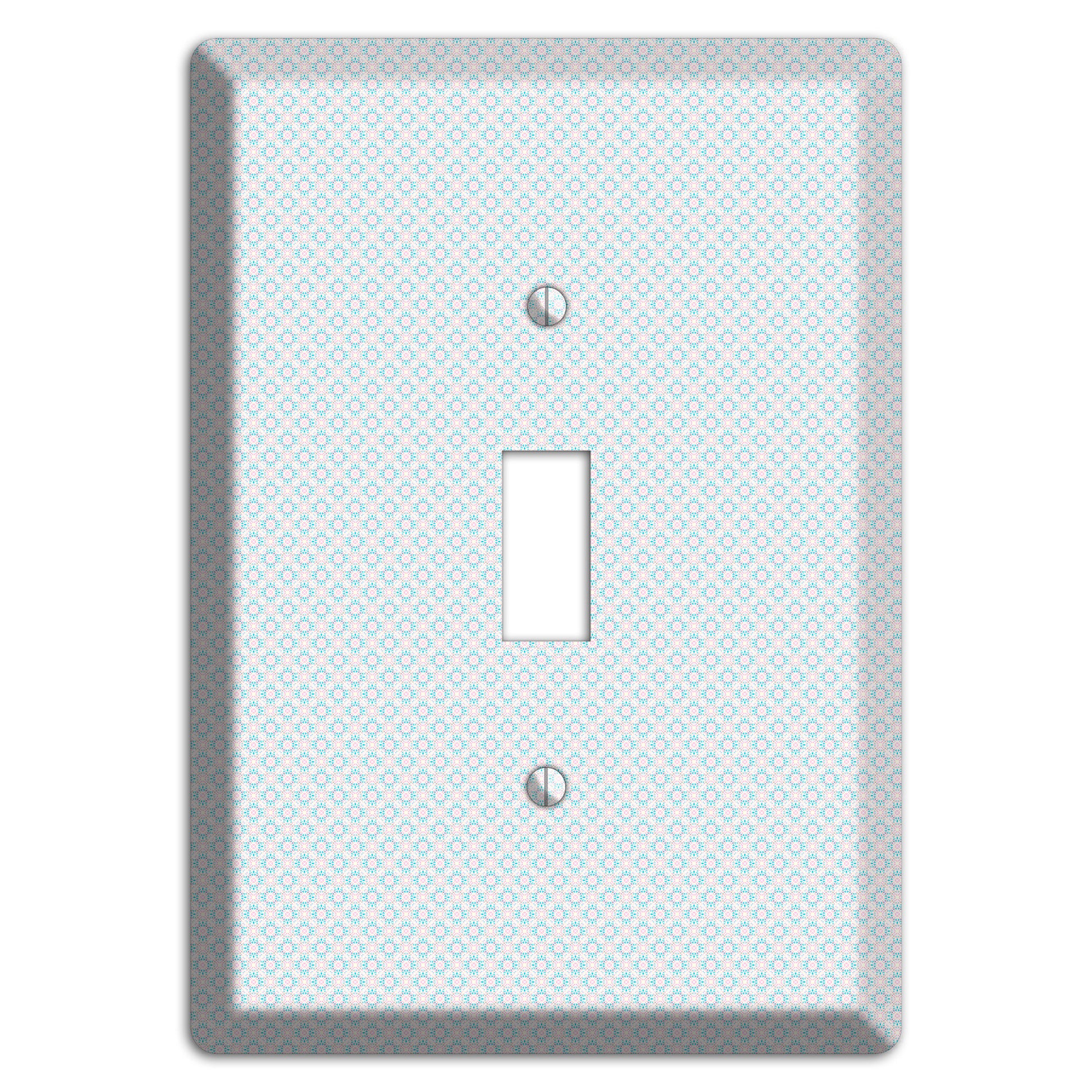 White with Light Blue Tiny Arabesque Cover Plates