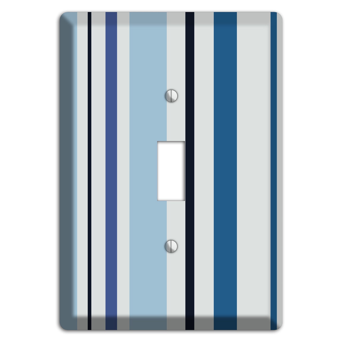 Multi White and Blue Vertical Stripe Cover Plates