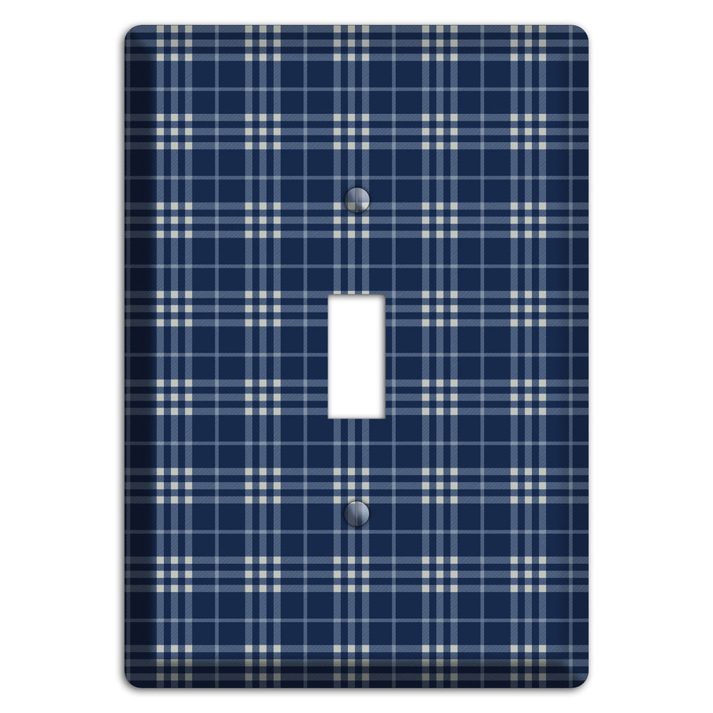 Blue and White Plaid Cover Plates