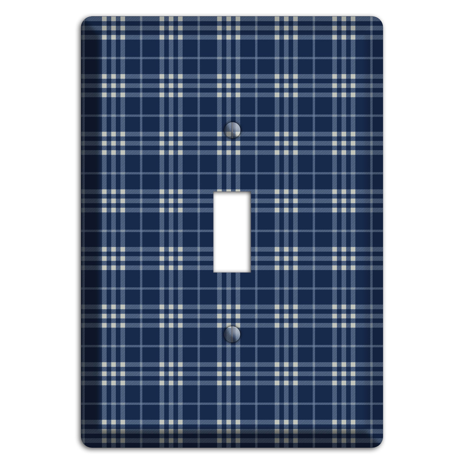 Blue and White Plaid Cover Plates