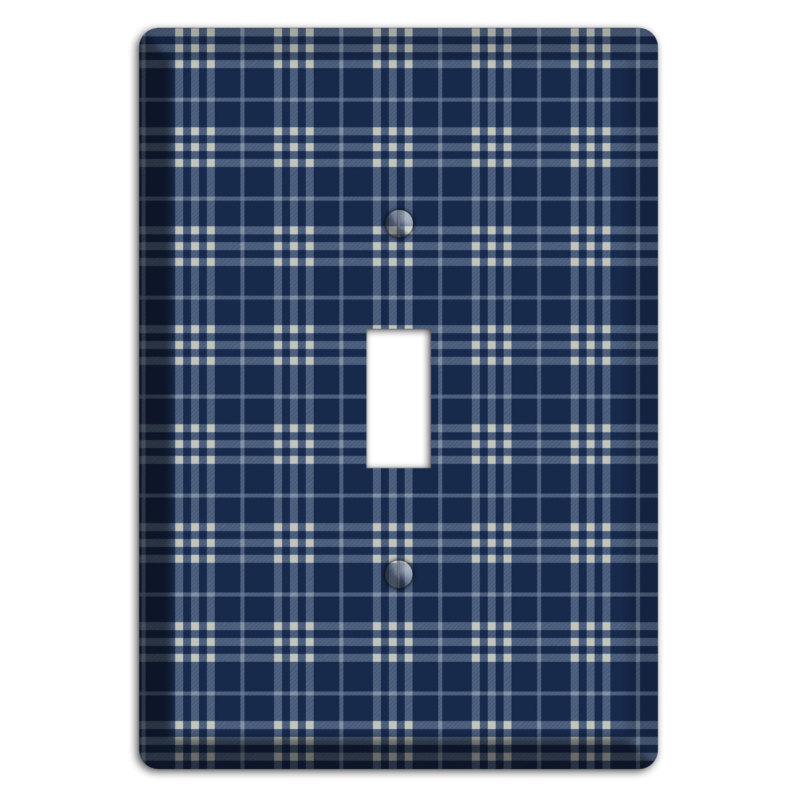 Blue and White Plaid Cover Plates