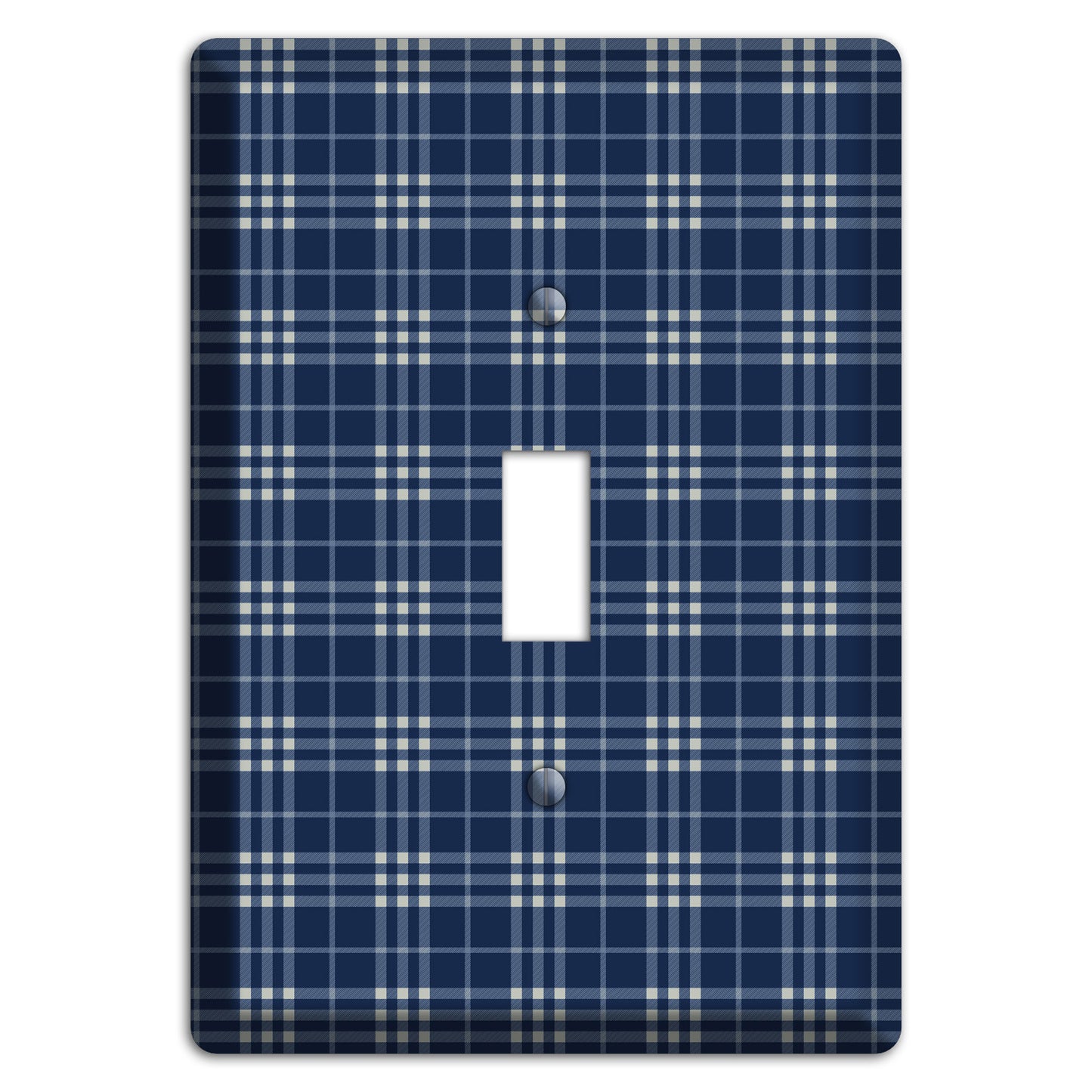 Blue and White Plaid Cover Plates