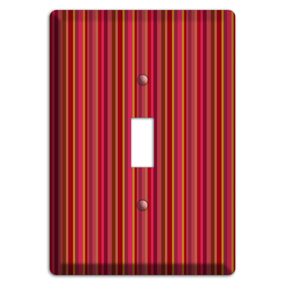 Multi Red Vertical Stripes 2 Cover Plates