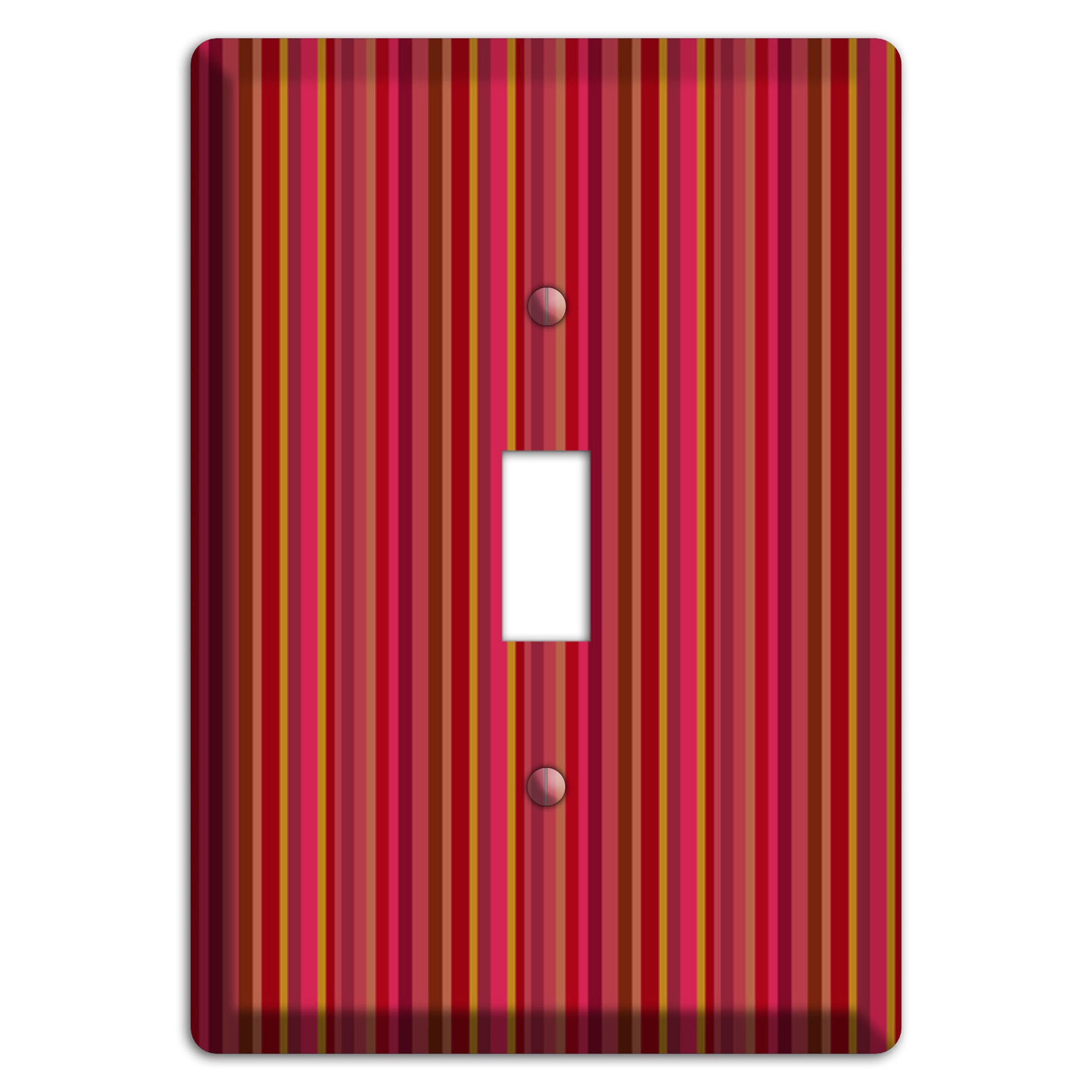 Multi Red Vertical Stripes 2 Cover Plates