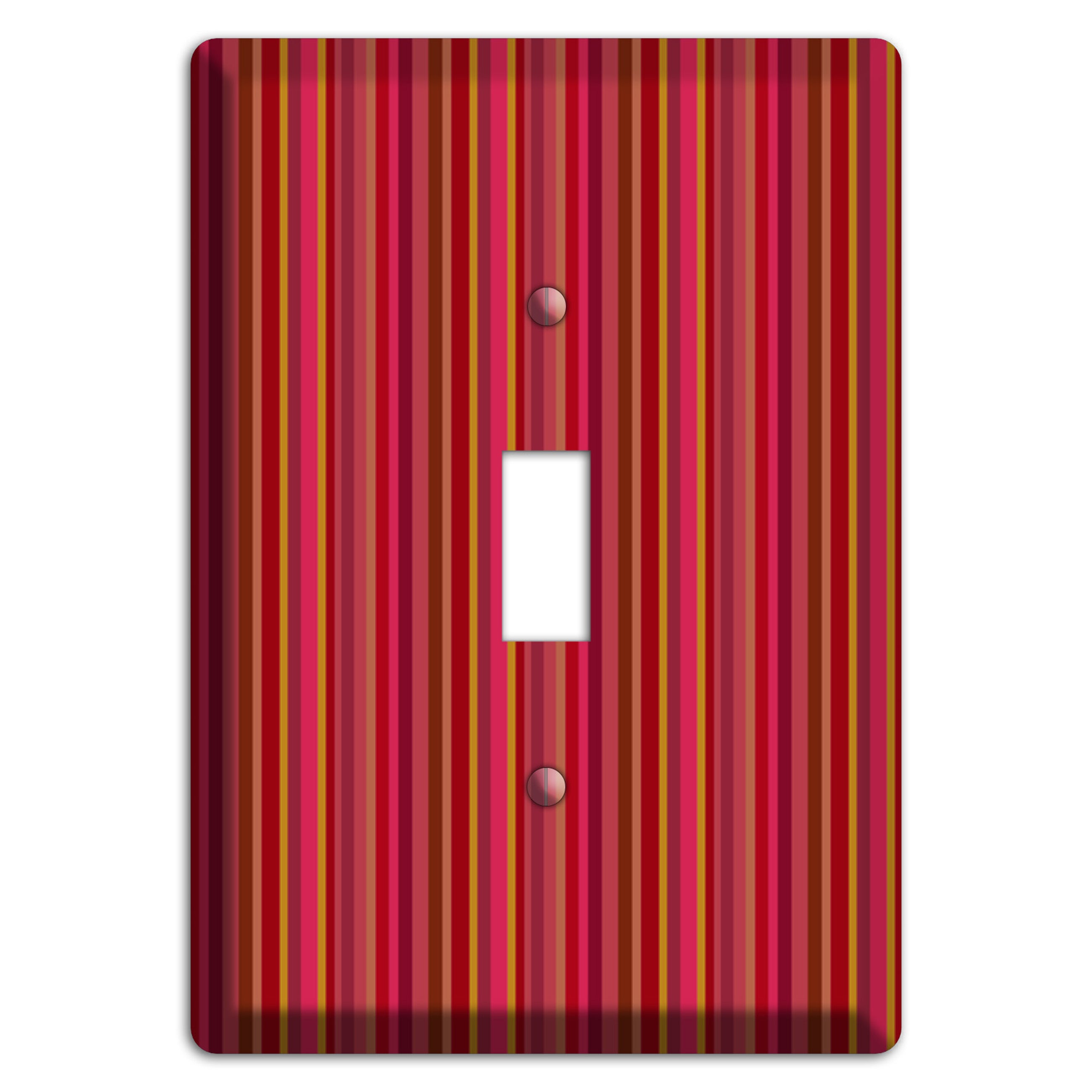 Multi Red Vertical Stripes 2 Cover Plates