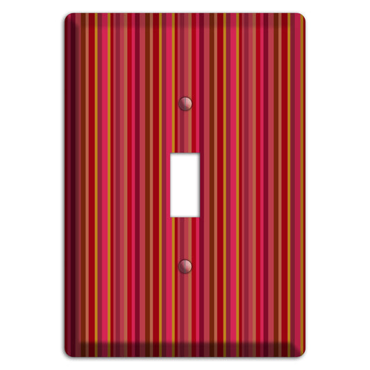 Multi Red Vertical Stripes 2 Cover Plates