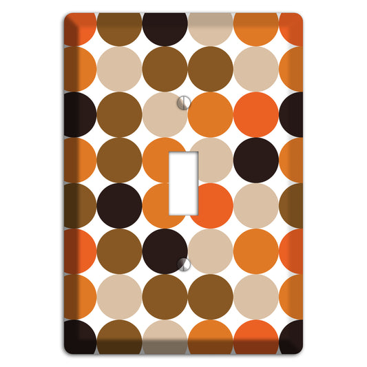 Orange Brown Black Beige Tiled Dots Cover Plates
