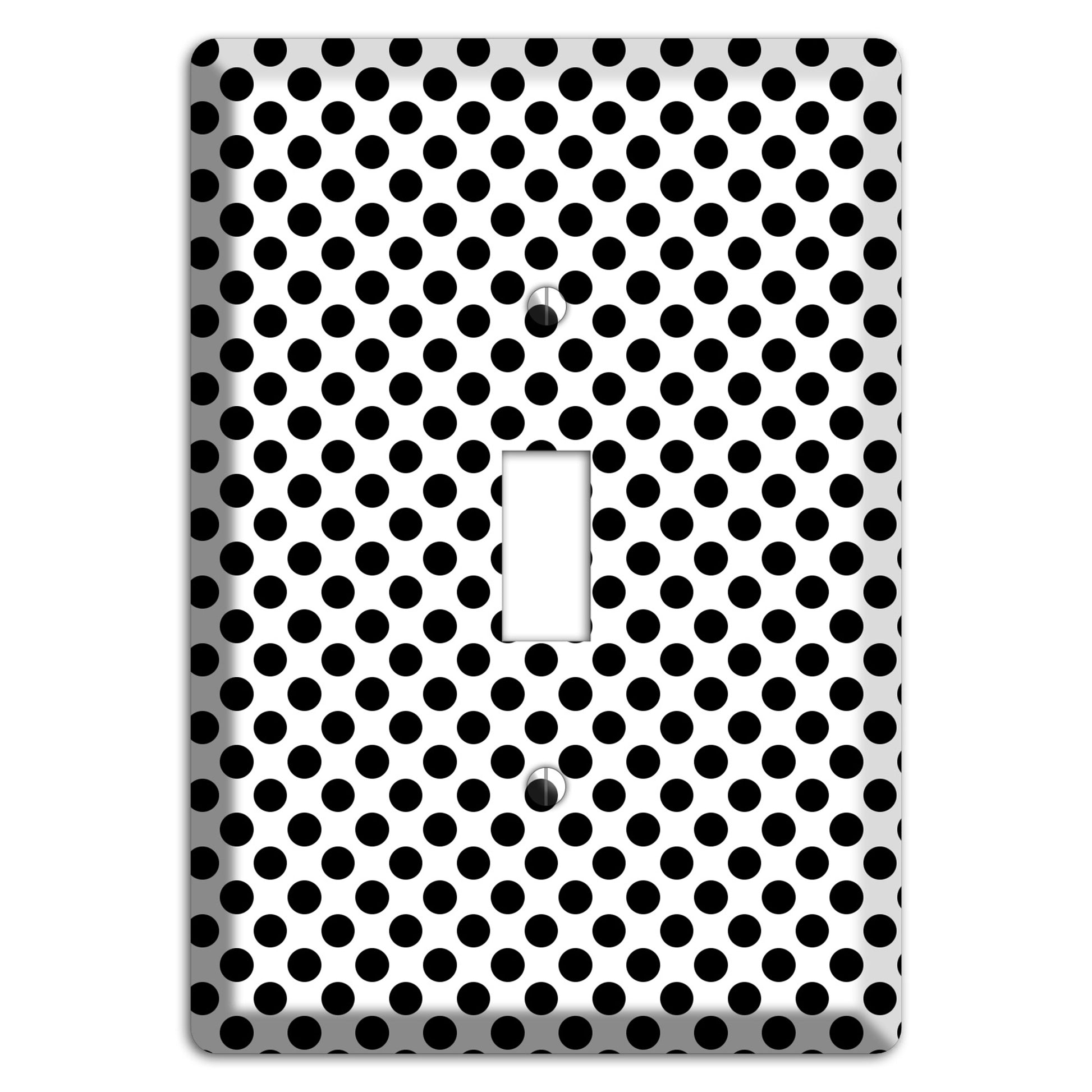 White with Black Packed Small Polka Dots Cover Plates