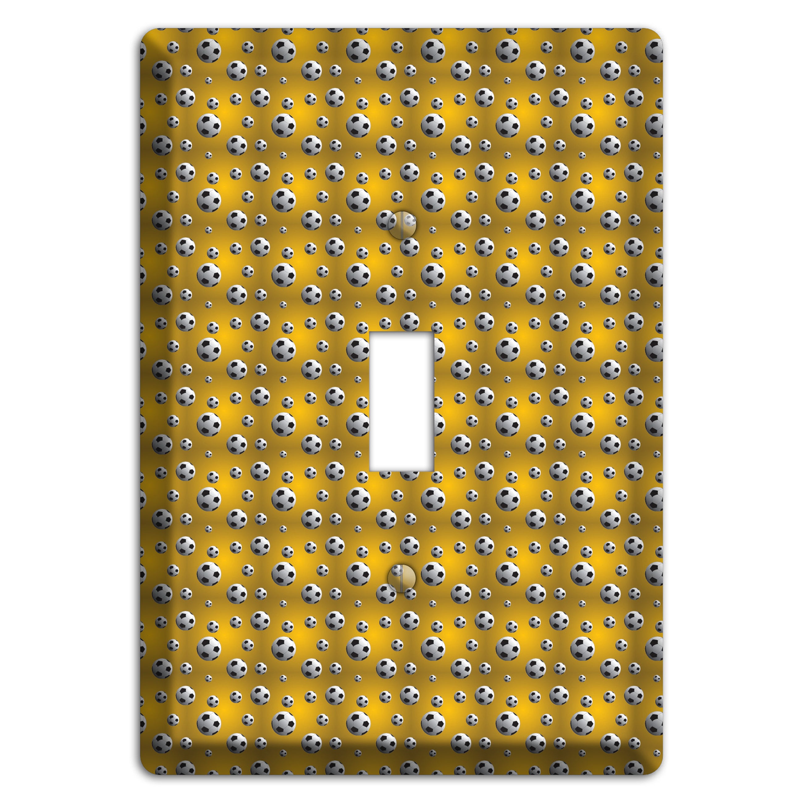 Yellow with Soccer Balls Cover Plates