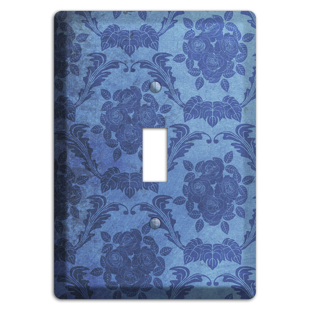 Polo Blue Vintage Rose Damask Cover Plates