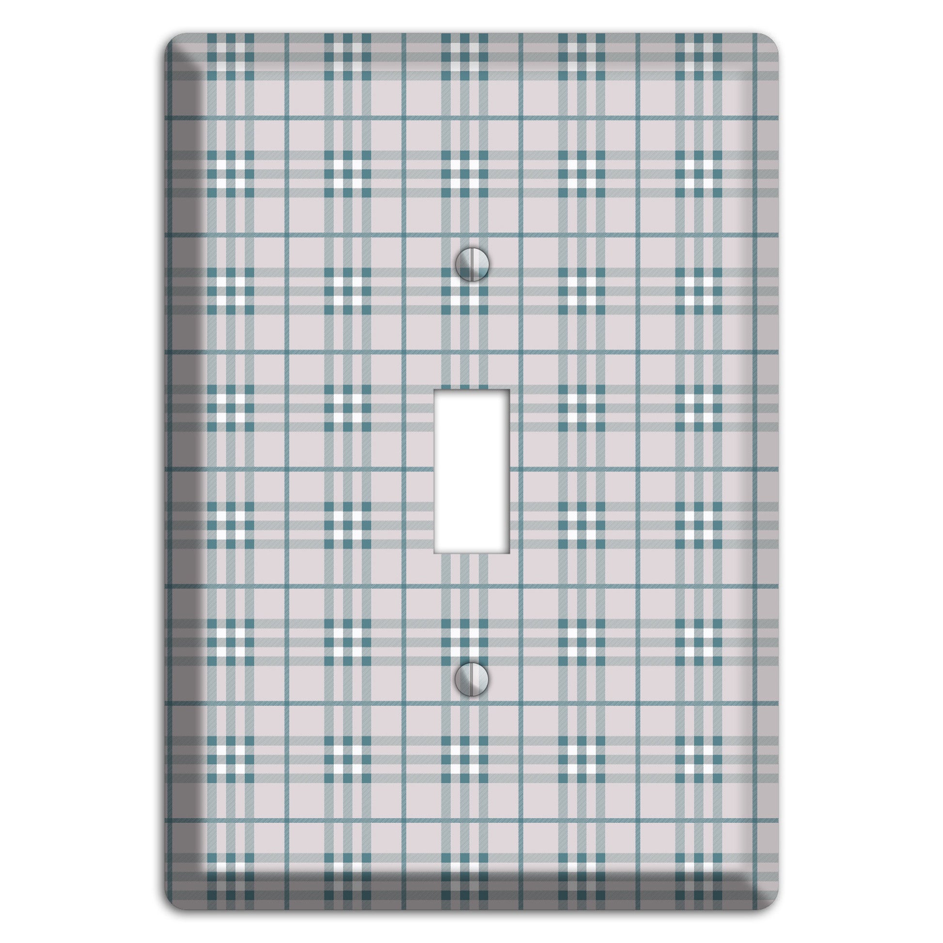 Multi Grey Plaid Cover Plates