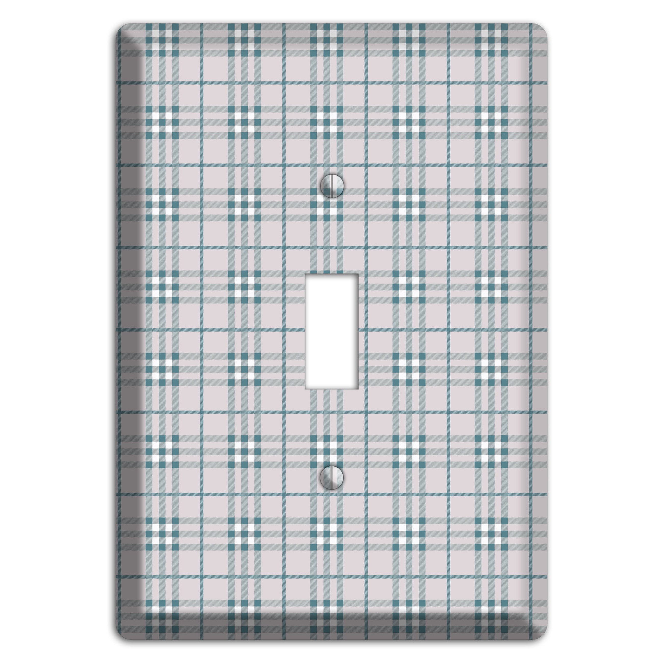 Multi Grey Plaid Cover Plates