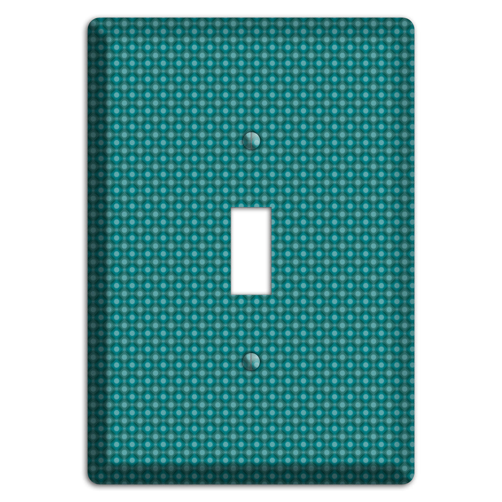 Multi Turquoise Checkered Concentric Circles Cover Plates