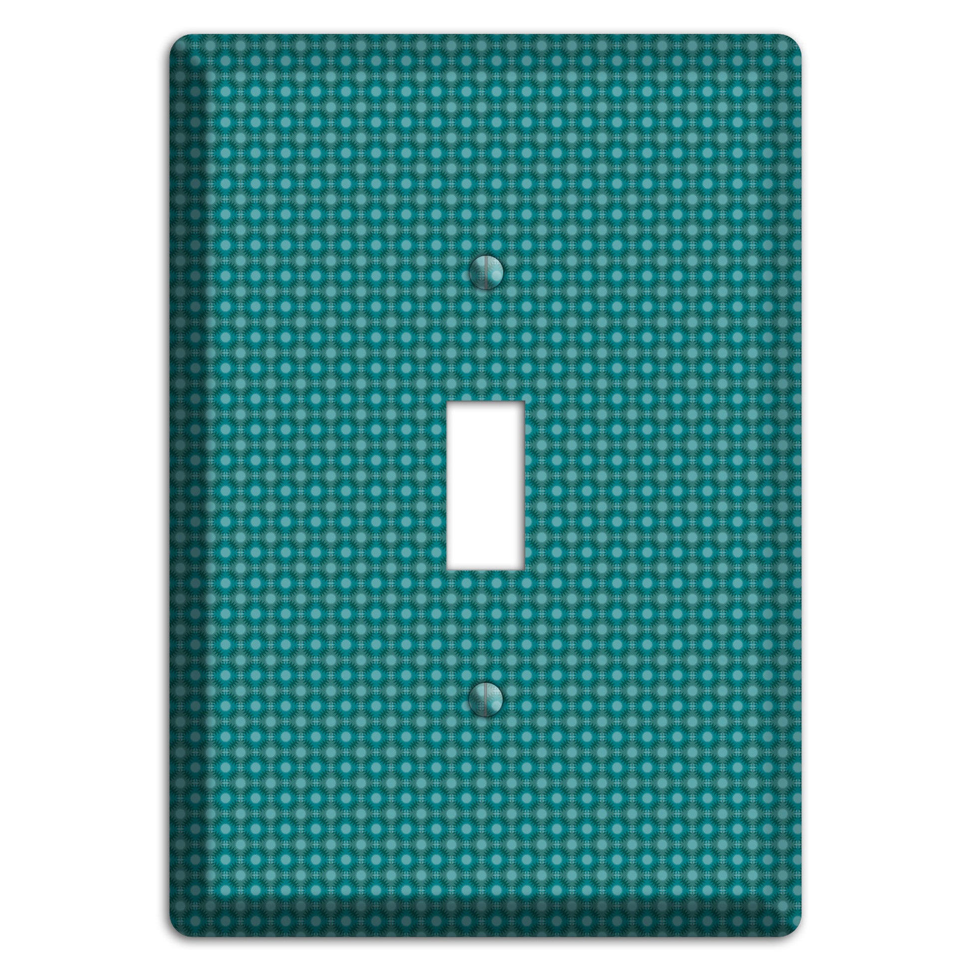 Multi Turquoise Checkered Concentric Circles Cover Plates