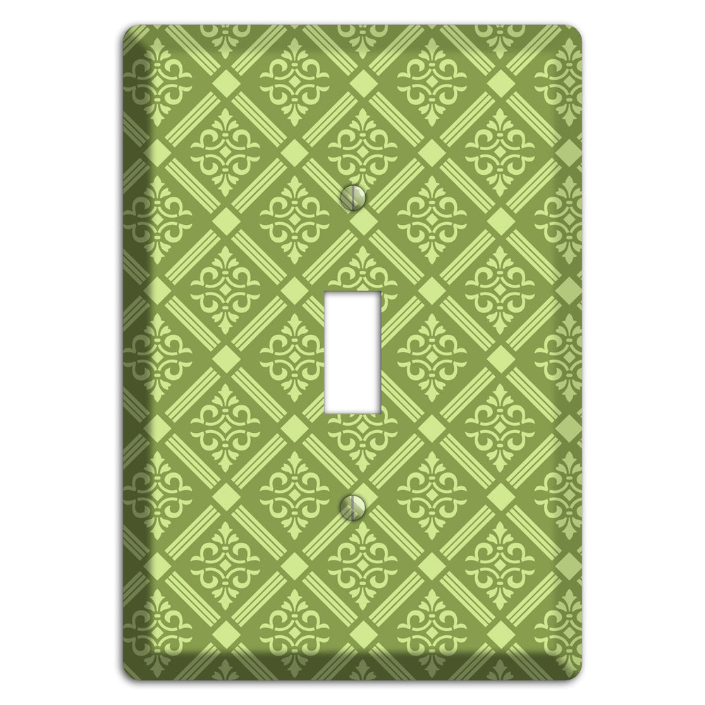 Green Damask diamonds Cover Plates