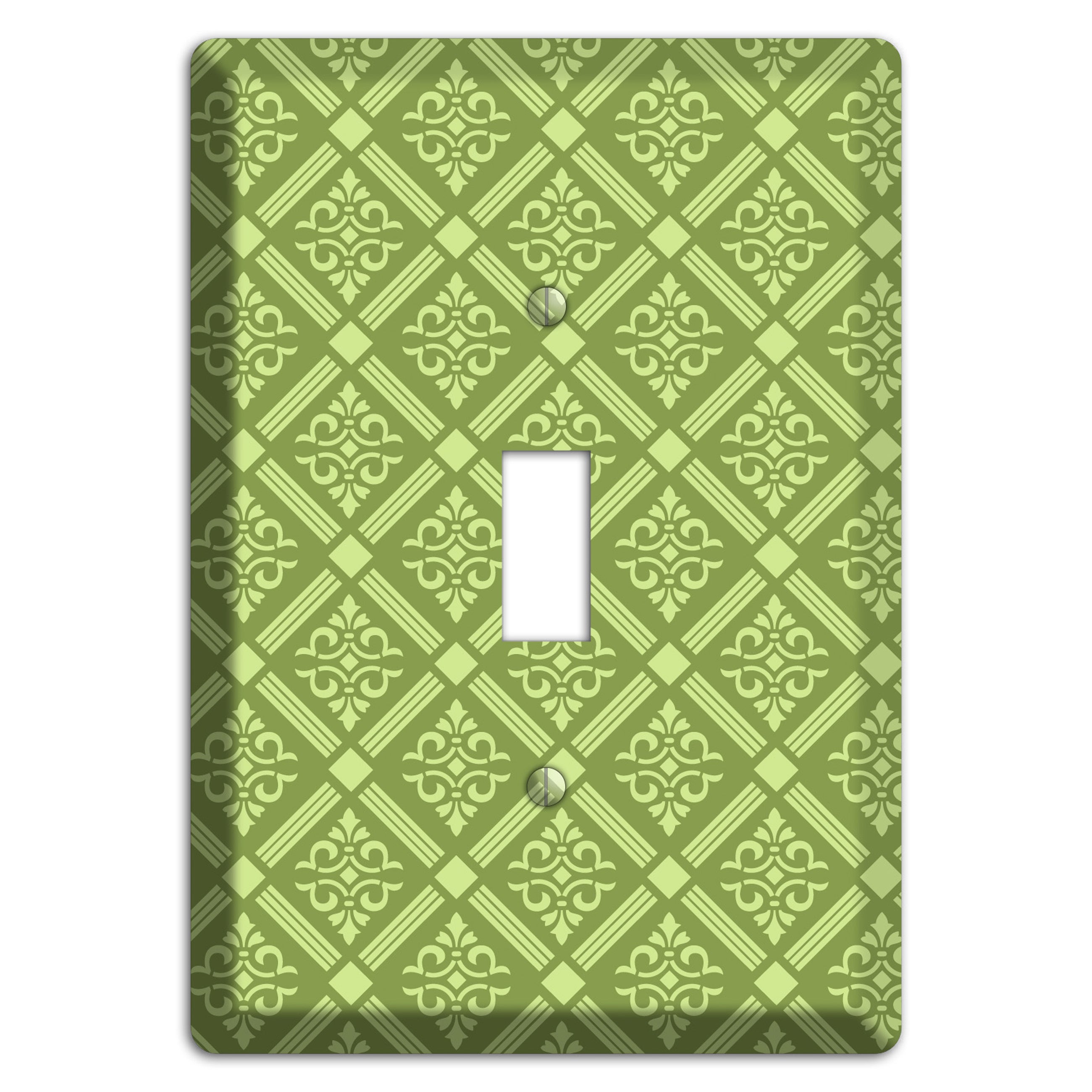 Green Damask diamonds Cover Plates