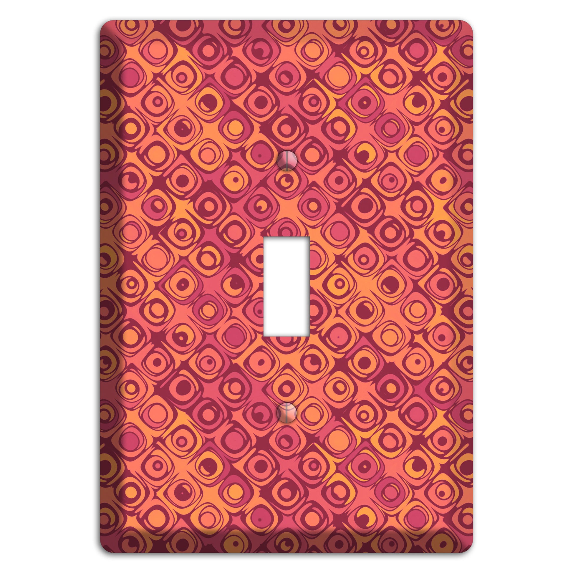 Coral Grunge Retro Circles Cover Plates