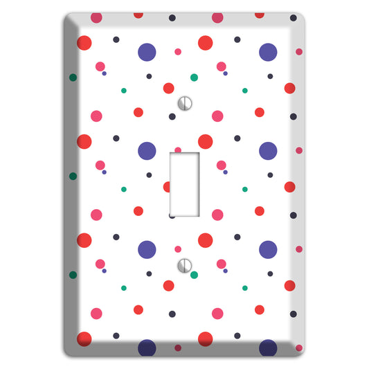White with Multi Color Small Dots Cover Plates