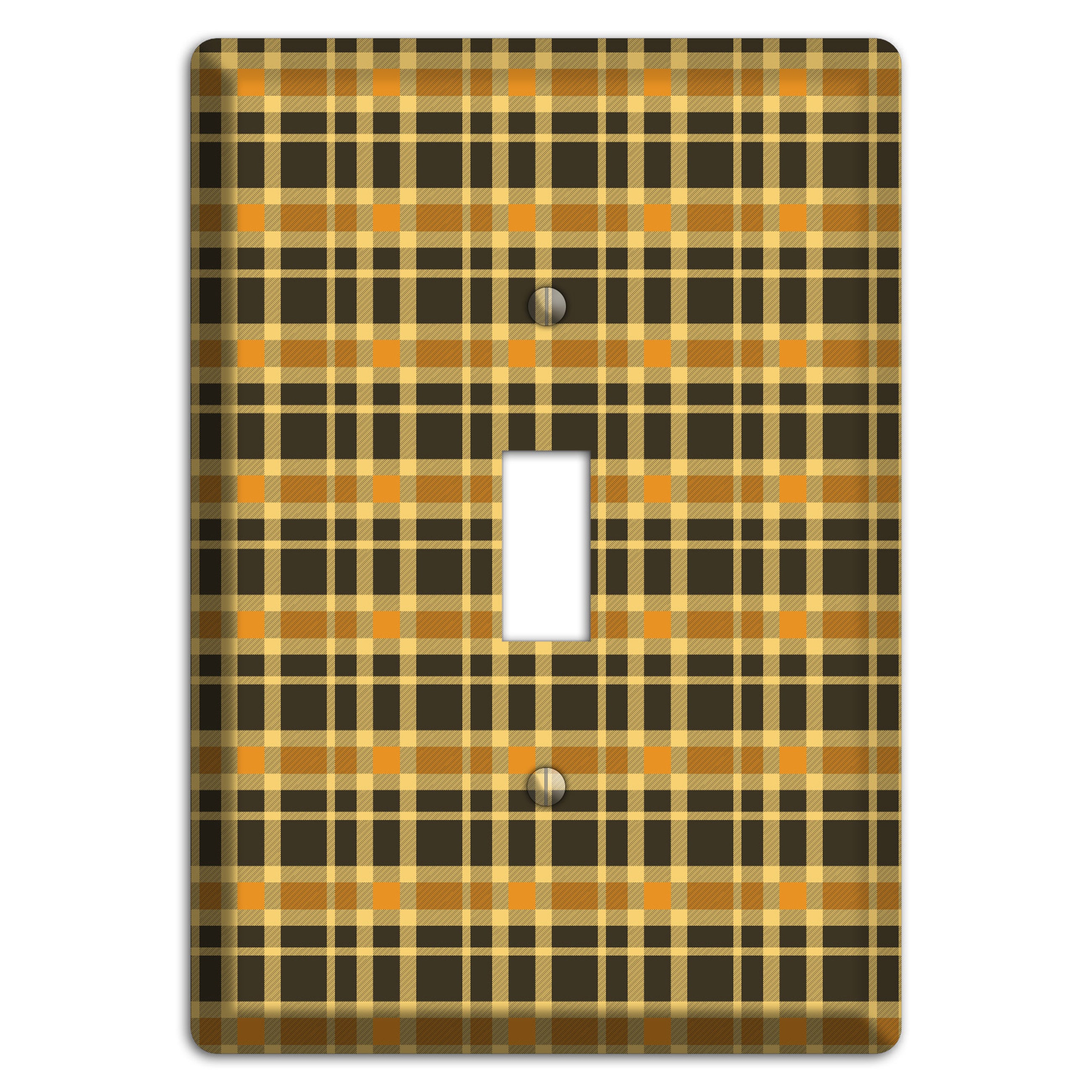 Mustard and Black Plaid Cover Plates