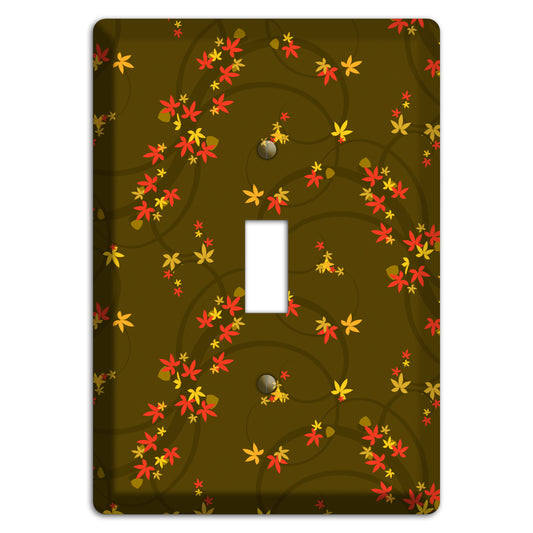 Brown Fall Flowers Cover Plates
