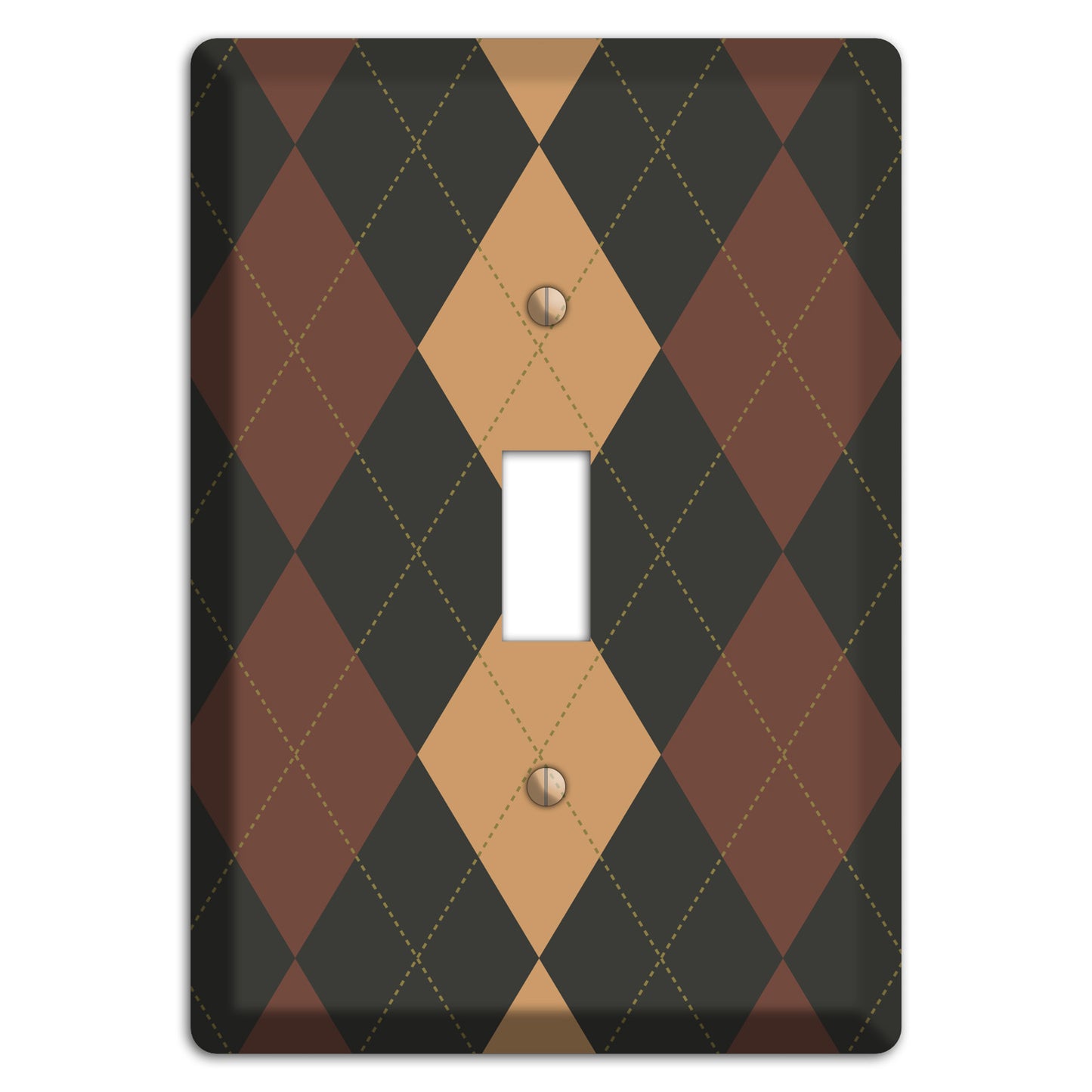 Maroon and Tan Argyle Cover Plates