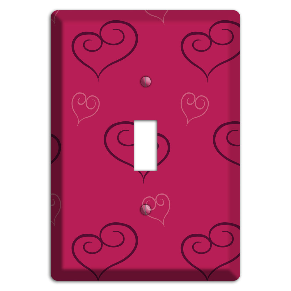 Fuschia Scroll Heart 2 Cover Plates