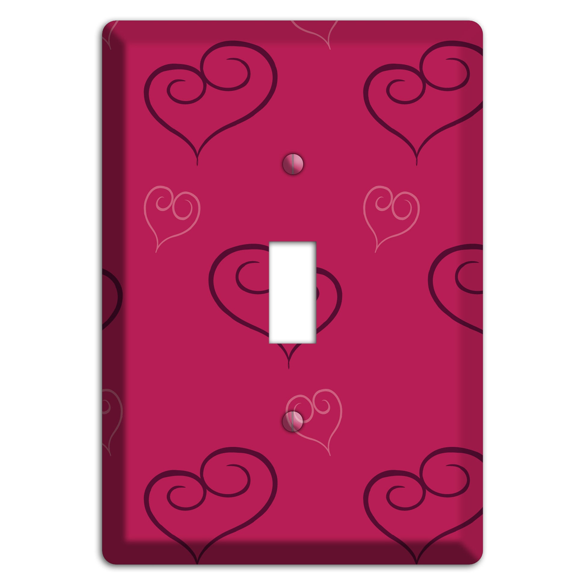 Fuschia Scroll Heart 2 Cover Plates
