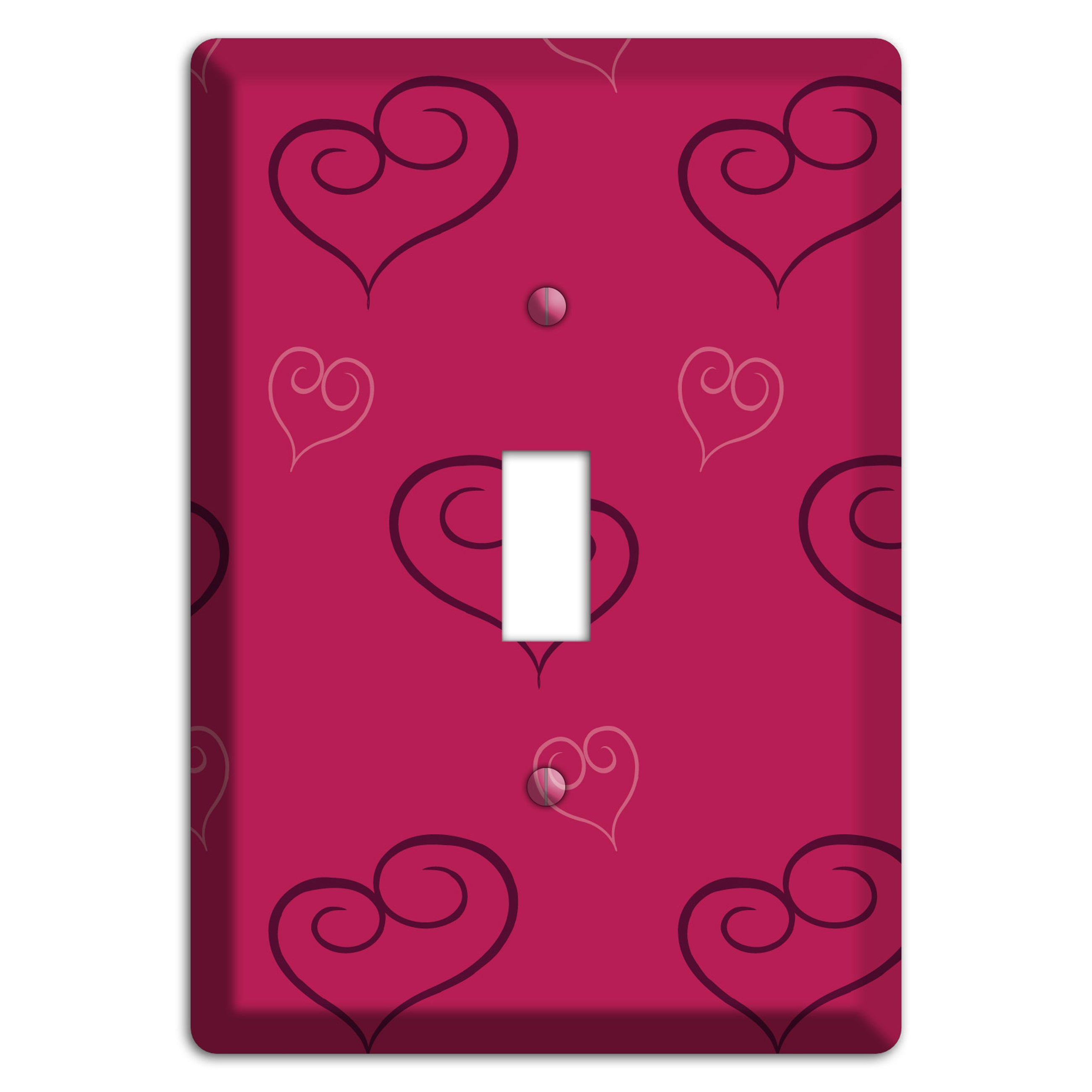 Fuschia Scroll Heart 2 Cover Plates