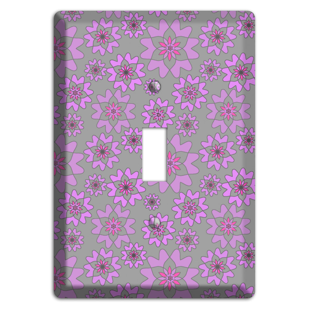 Grey with Purple Retro Suzani Cover Plates