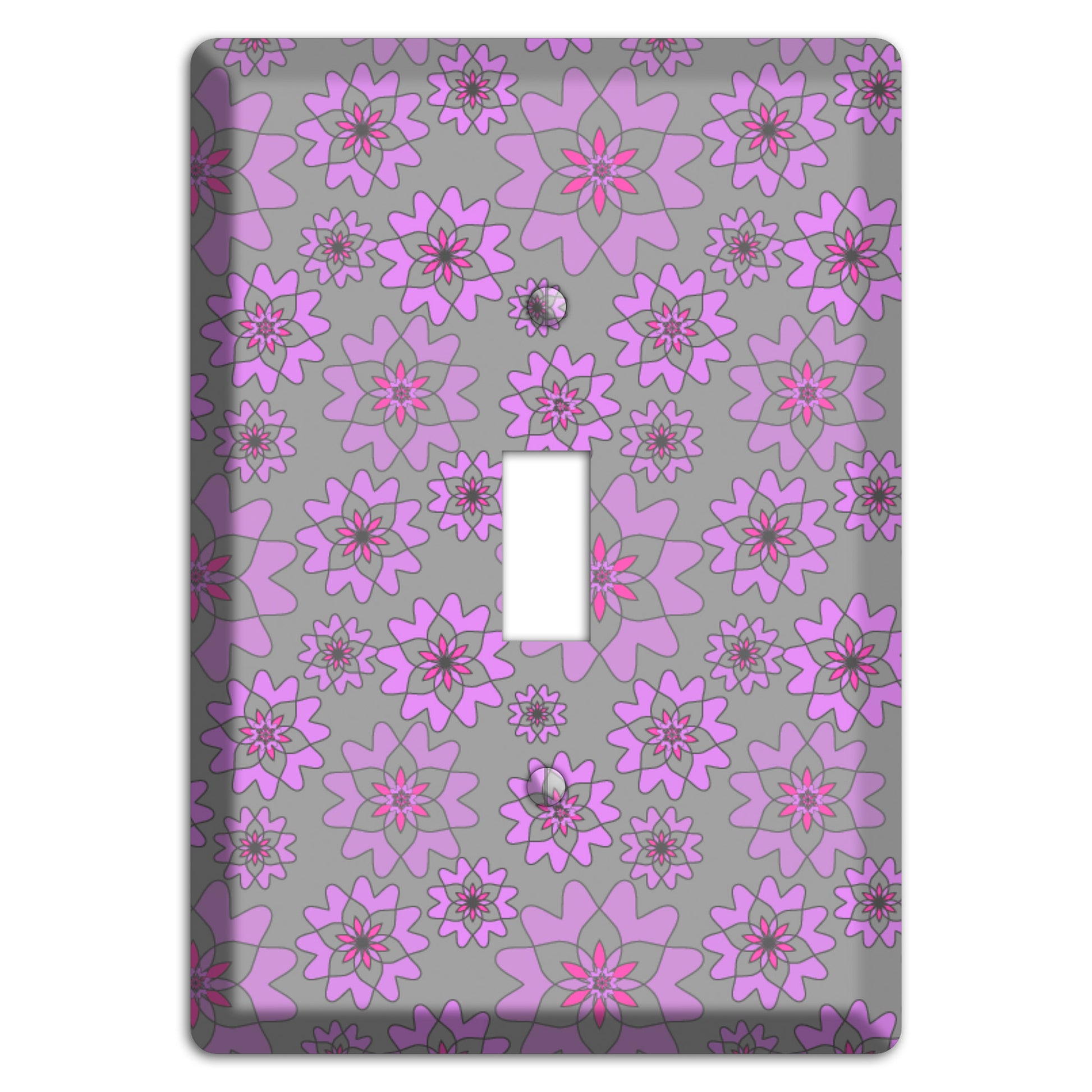 Grey with Purple Retro Suzani Cover Plates